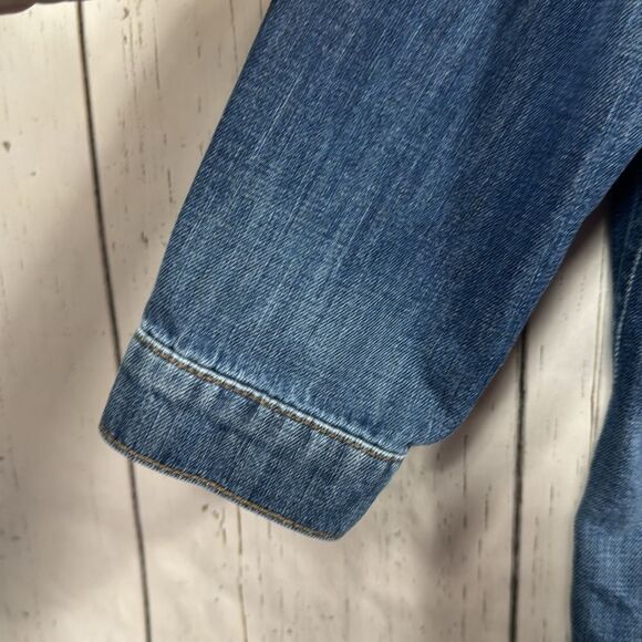 Hudson Denim Jacket Cotton Oversized Medium Wash Classic Y2K Streetwear - Picture 6 of 16